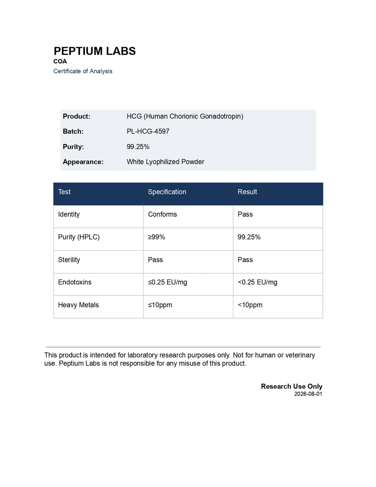 HCG (Human Chorionic Gonadotropin)